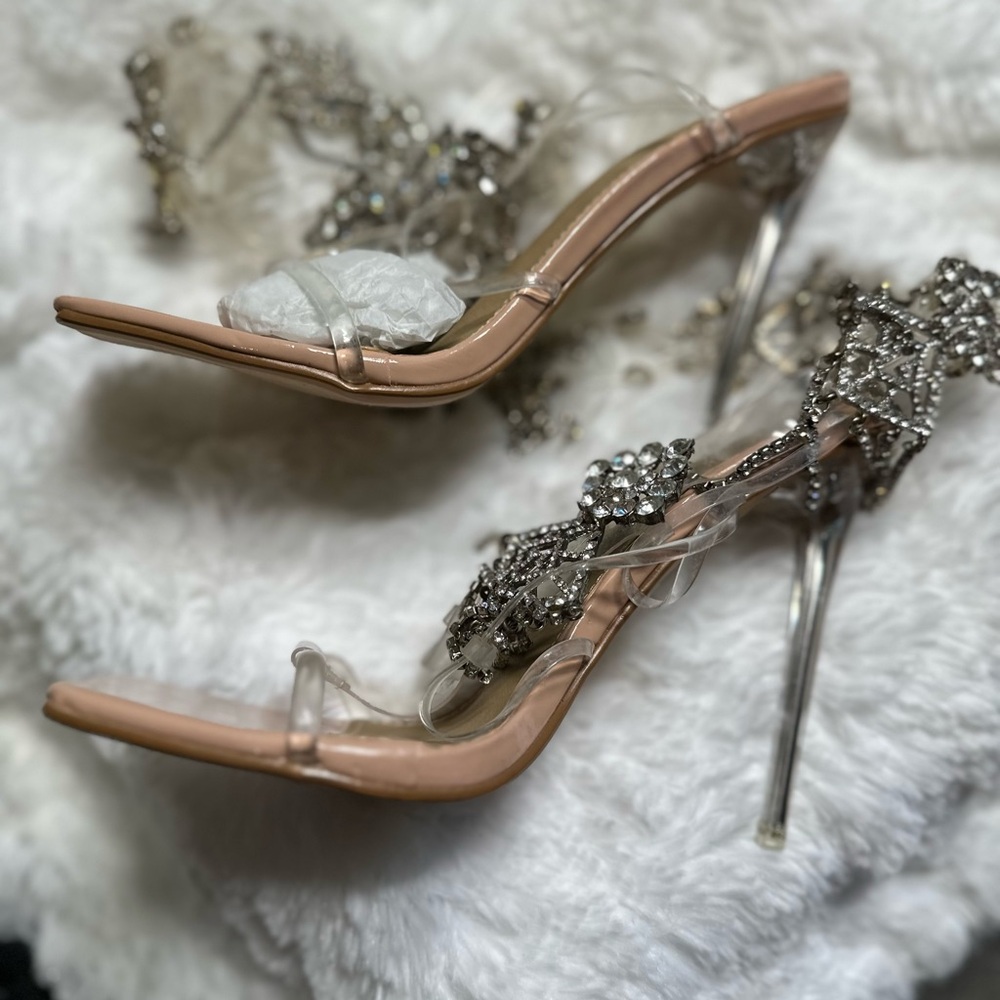 Diamond Gladiator Heels- Nude - Picture 3 of 5